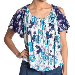 NWT Free People Baja Babe Blouse in Ivory Combo